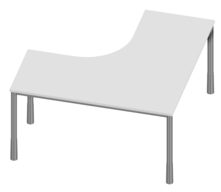 147830 - Höhenverstellbarer Freiform-Schreibtisch