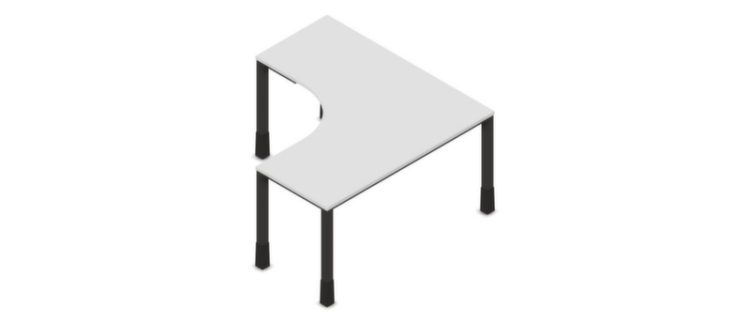 147853 - Höhenverstellbarer Freiform-Schreibtisch